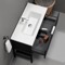 Black Bathroom Vanity, Modern, Free Standing, 40